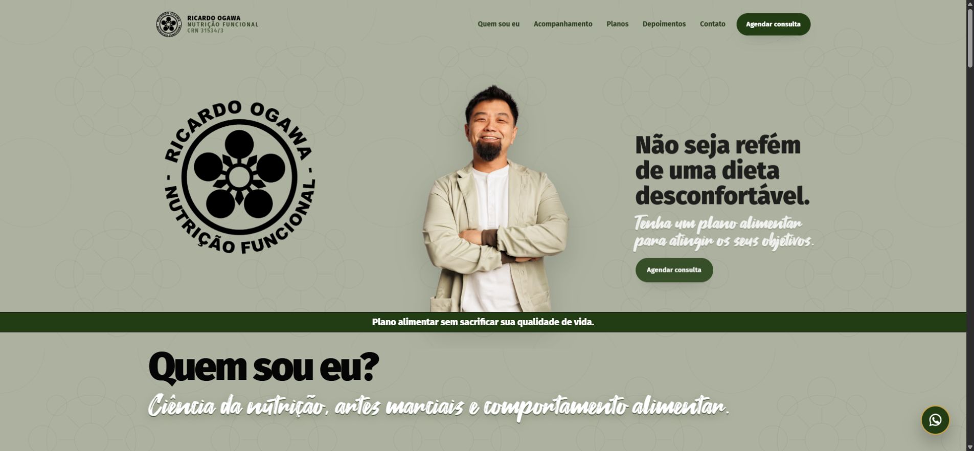 Página inicial do site Ricardo Ogawa